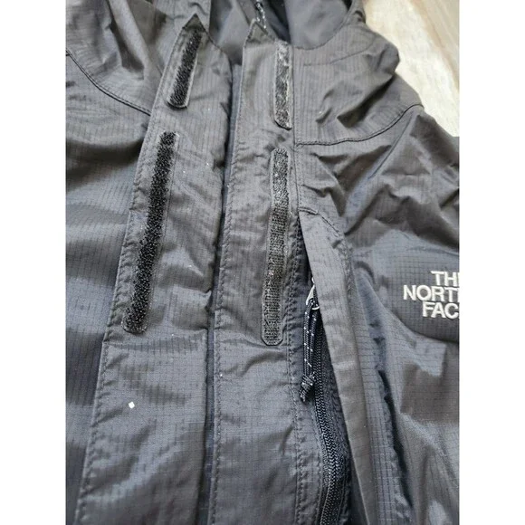 The North Face Hyvent Womens Rain Jacket Black white Hood Lightweight Sz L - Picture 6 of 14